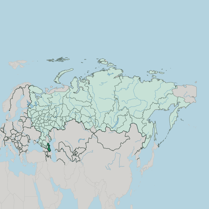 Map showing Dagestan — In Russia