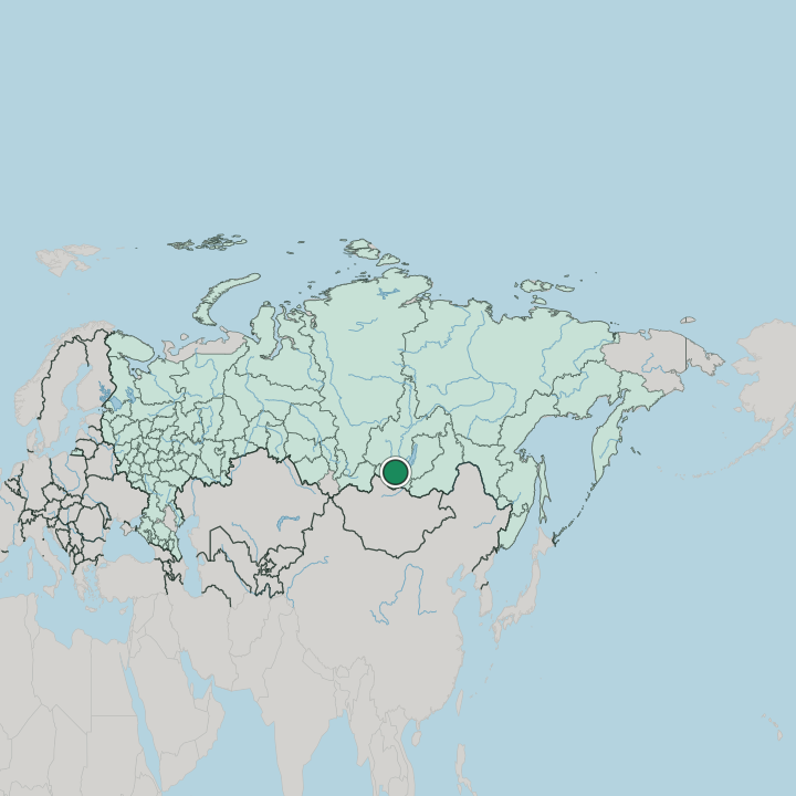 Map showing Irkutsk — In Russia
