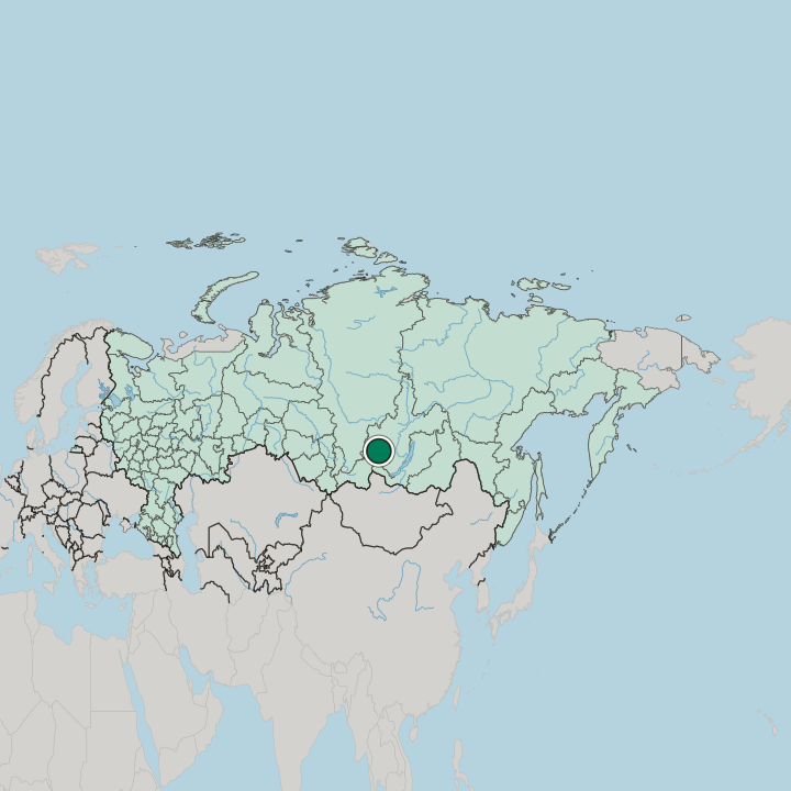 Map showing Tulun — In Russia