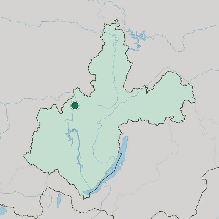 Map showing Ust’-Ilimsk — In Irkutsk Oblast