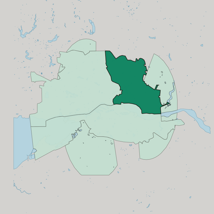 Map showing Leningradsky Administrative District — In Kaliningrad