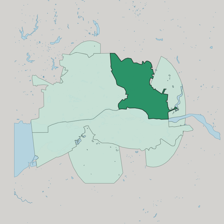 Map showing Leningradsky Administrative District — In Kaliningrad