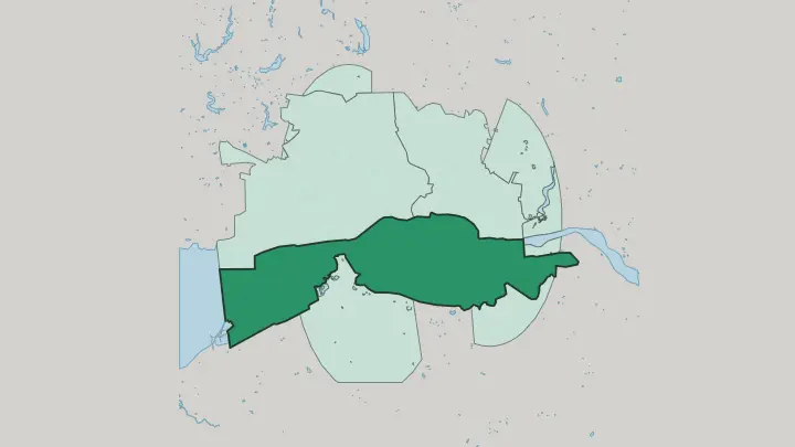 Map of Moskovsky Administrative District in Kaliningrad