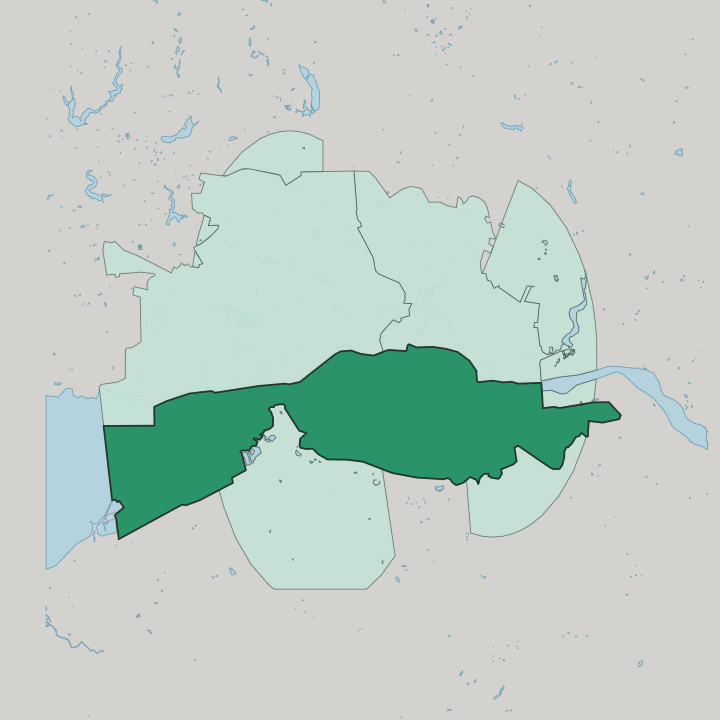 Map showing Moskovsky Administrative District — In Kaliningrad