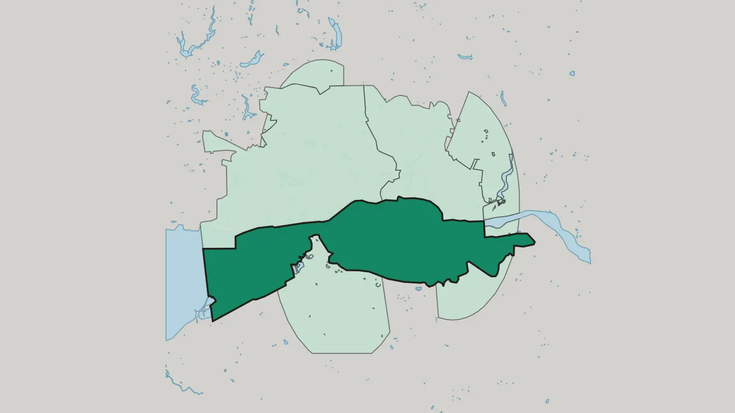 Map of Moskovsky Administrative District in Kaliningrad