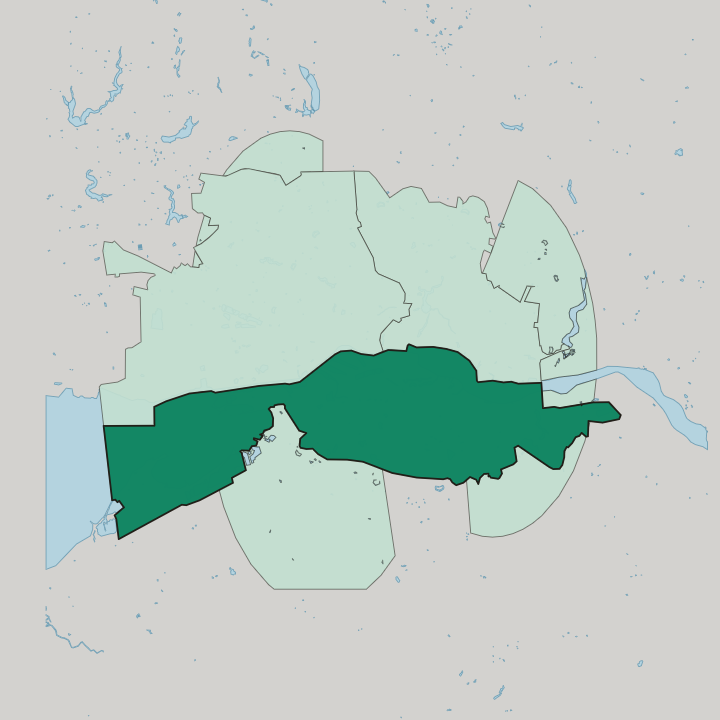 Map showing Moskovsky Administrative District — In Kaliningrad