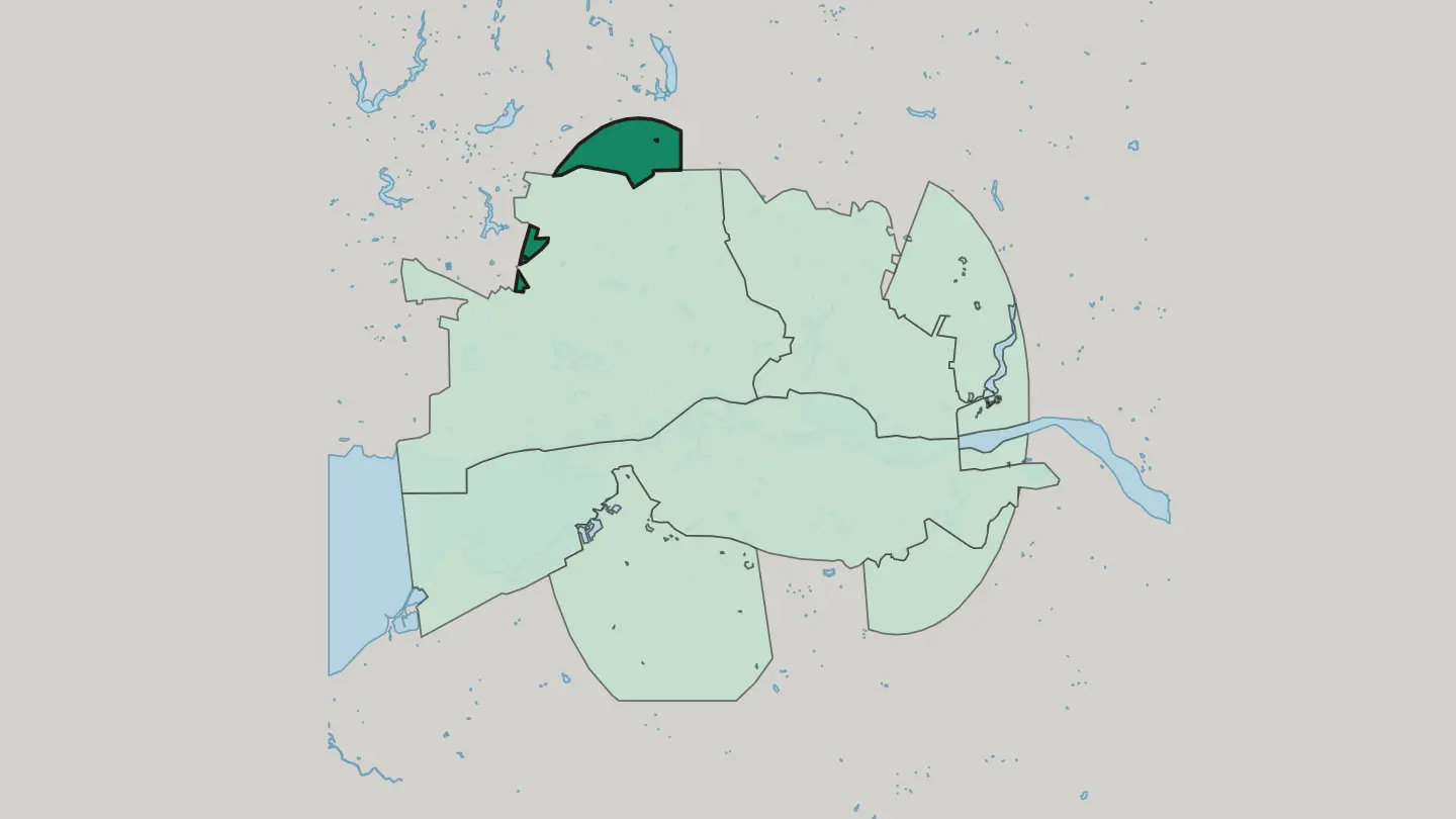 Map of Oktyabrsky Administrative District in Kaliningrad