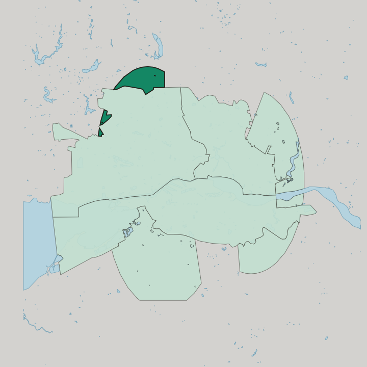 Map showing Oktyabrsky Administrative District — In Kaliningrad