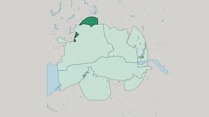 Map of Oktyabrsky Administrative District in Kaliningrad