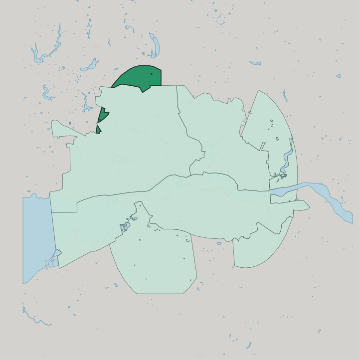 Map showing Oktyabrsky Administrative District — In Kaliningrad