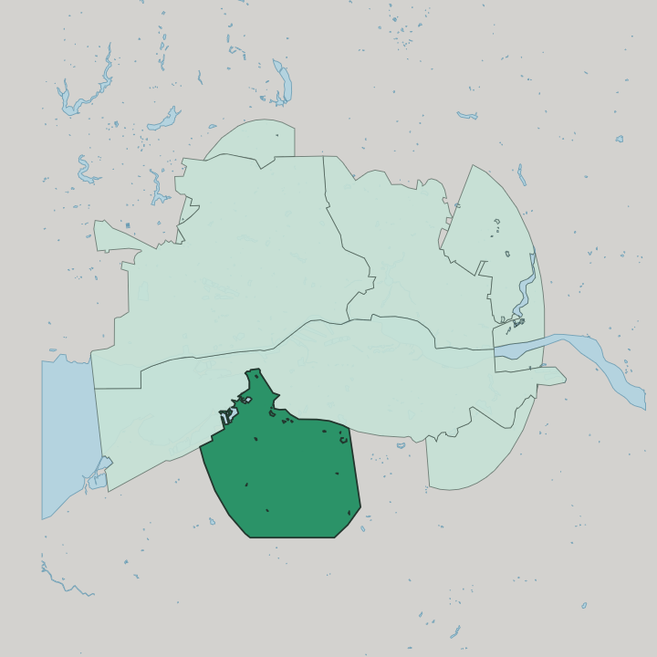 Map showing Suvorovo Microdistrict — In Kaliningrad
