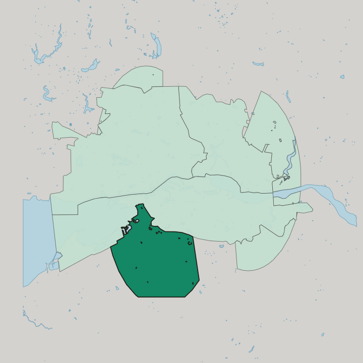 Map showing Suvorovo Microdistrict — In Kaliningrad