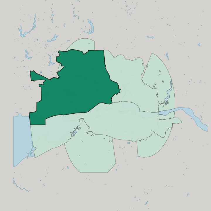 Map showing Tsentralny Administrative District — In Kaliningrad