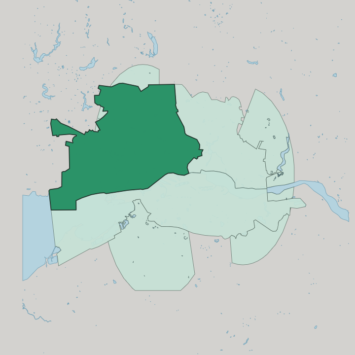 Map showing Tsentralny Administrative District — In Kaliningrad