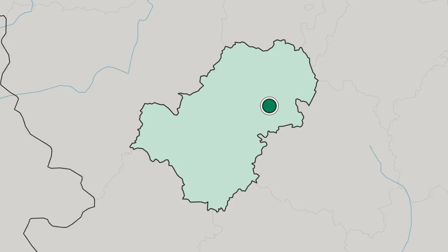 Map of Kaluga in Russia