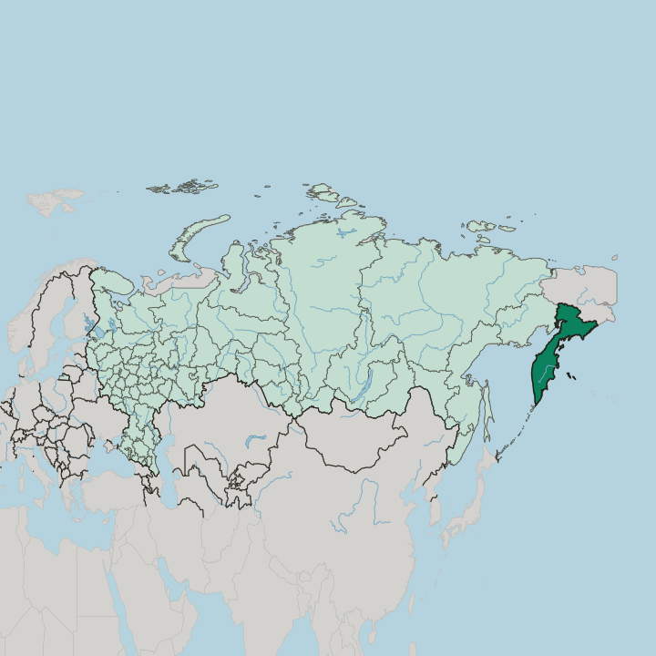 Map showing Kamchatka Krai — In Russia