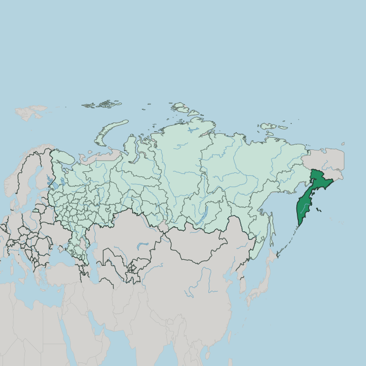 Map showing Kamchatka Krai — In Russia