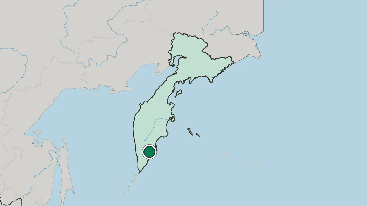 Map of Petropavlovsk-Kamchatsky in Russia