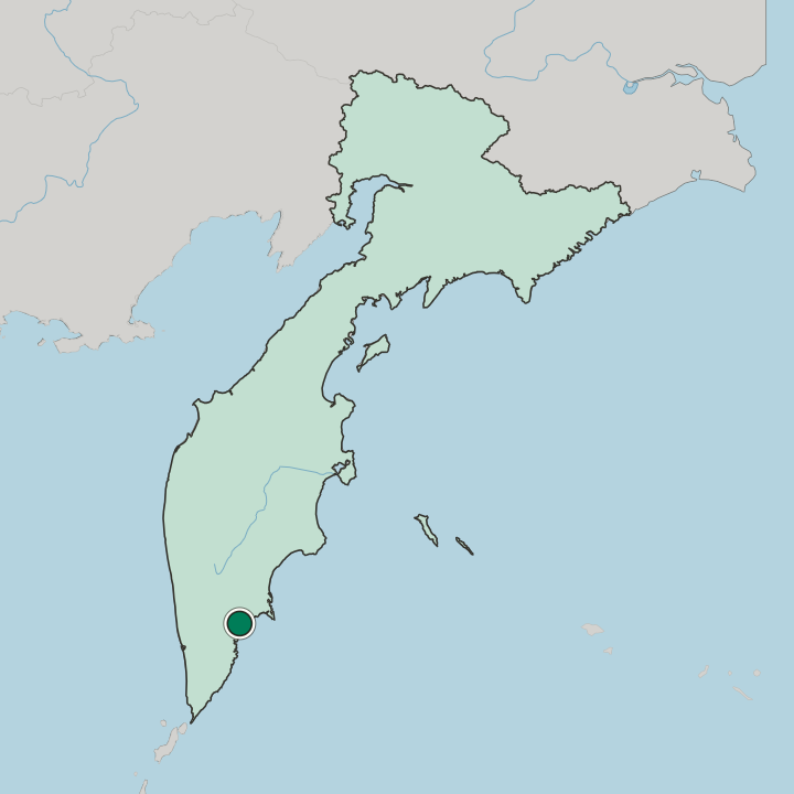 Map showing Petropavlovsk-Kamchatsky — In Kamchatka Krai