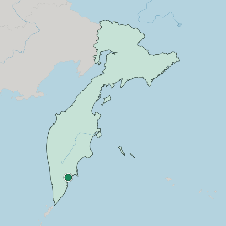 Map showing Petropavlovsk-Kamchatsky — In Kamchatka Krai