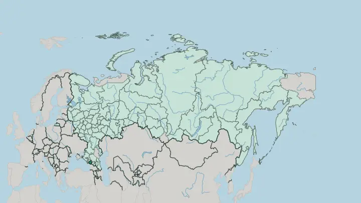 Map of Karachayevo-Cherkesiya in Russia