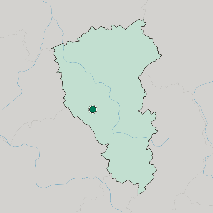 Map showing Belovo — In Kemerovo Oblast