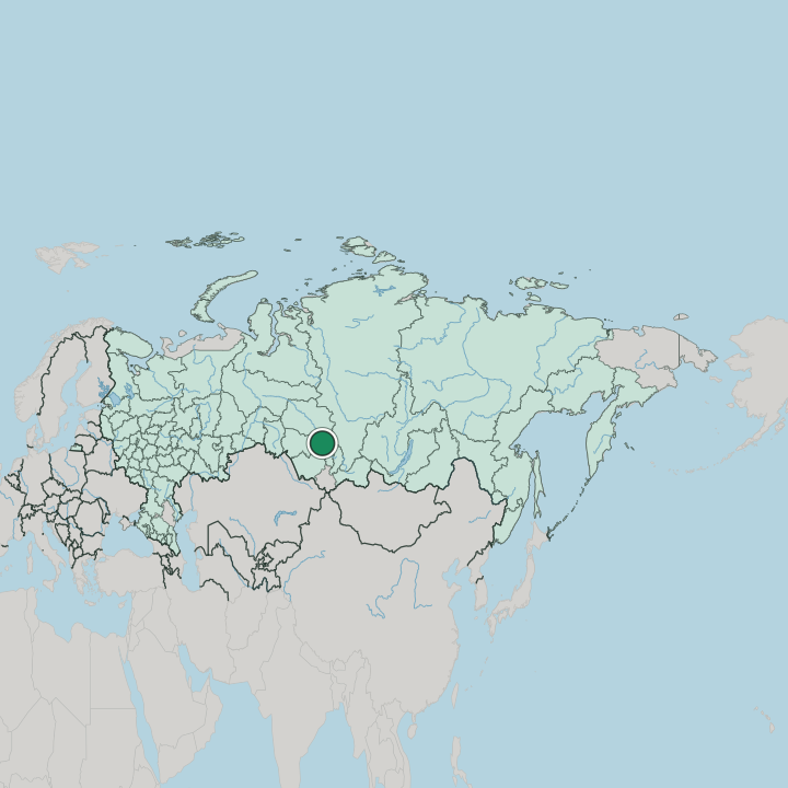 Map showing Kemerovo — In Russia