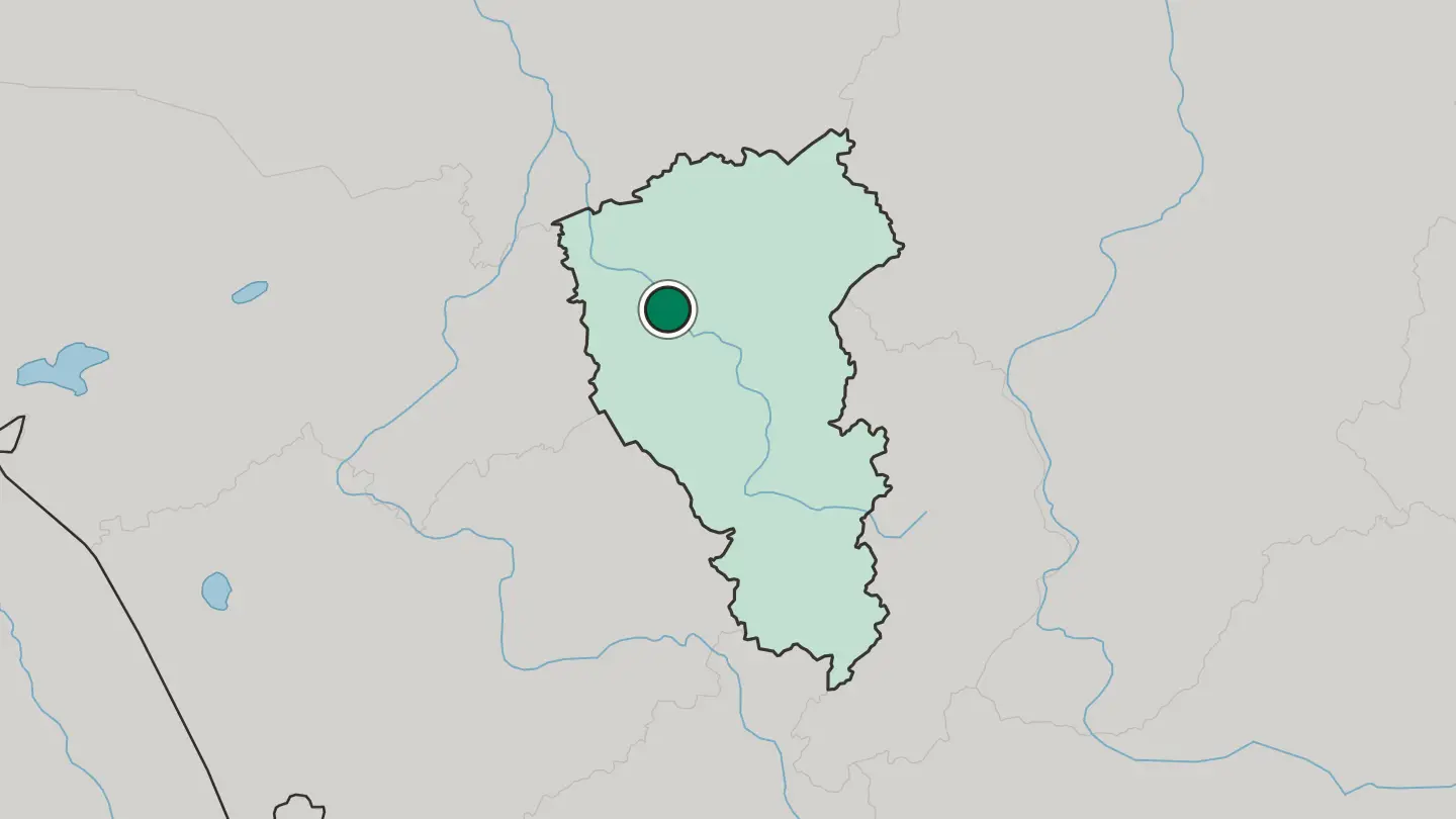 Map of Kemerovo in Russia