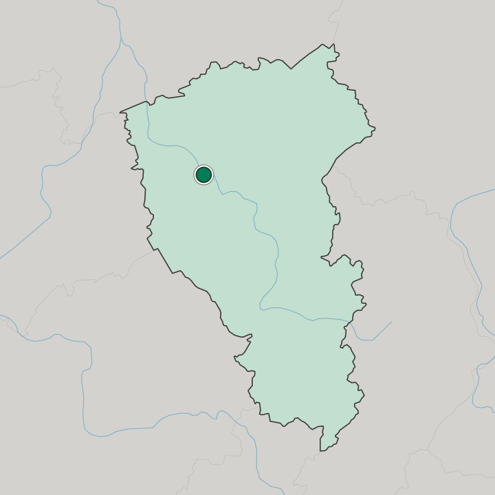 Map showing Kemerovo — In Kemerovo Oblast