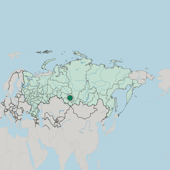 Map showing Kiselëvsk — In Russia