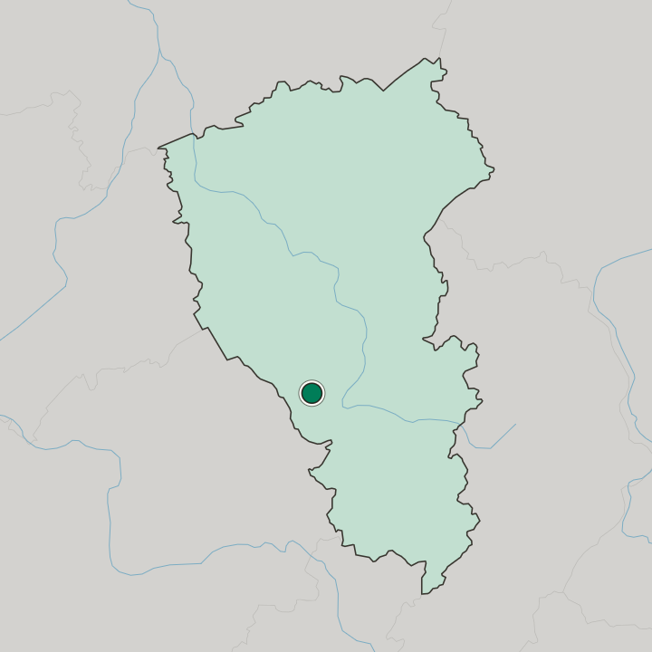 Map showing Prokop’yevsk — In Kemerovo Oblast