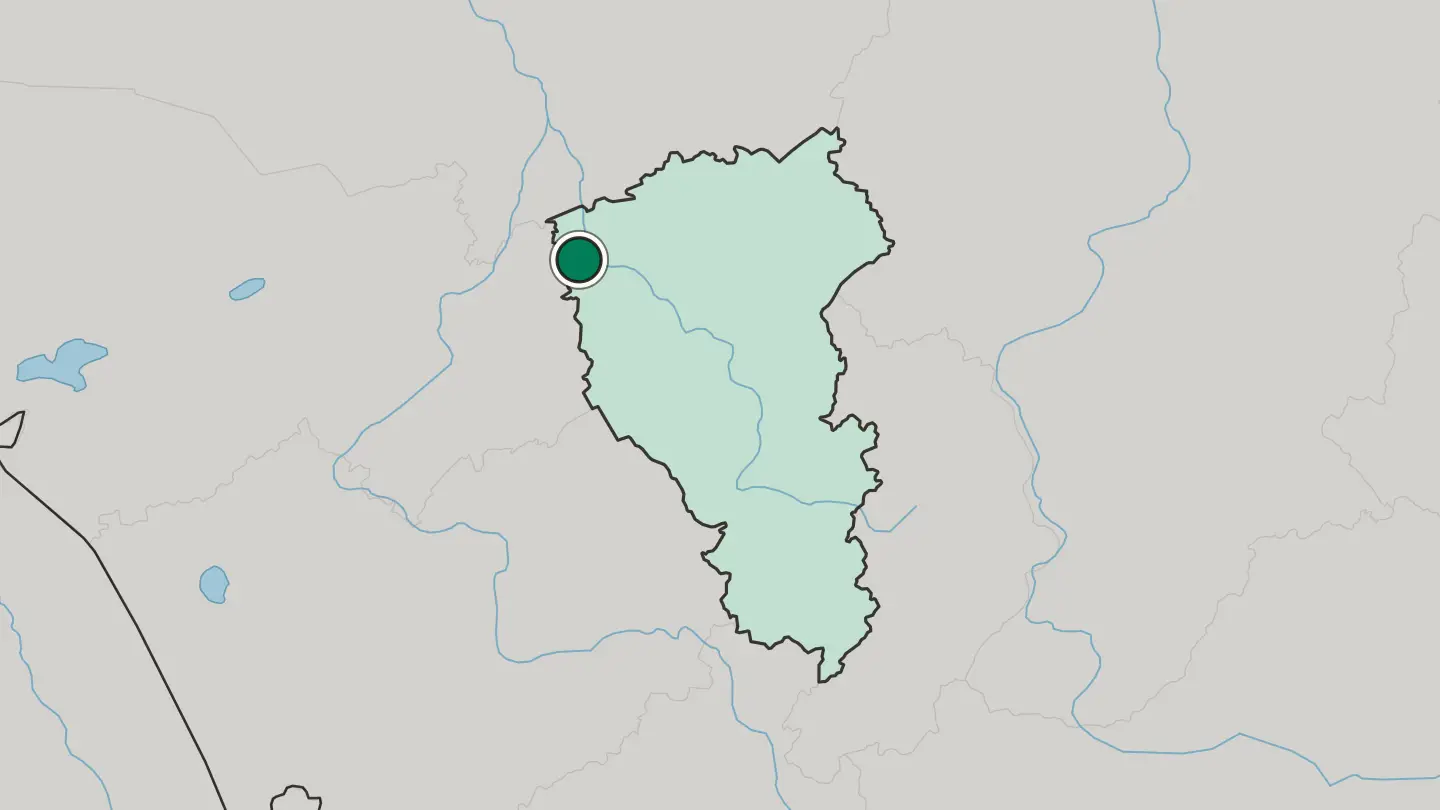 Map of Yurga in Russia