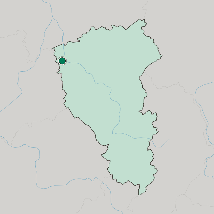 Map showing Yurga — In Kemerovo Oblast