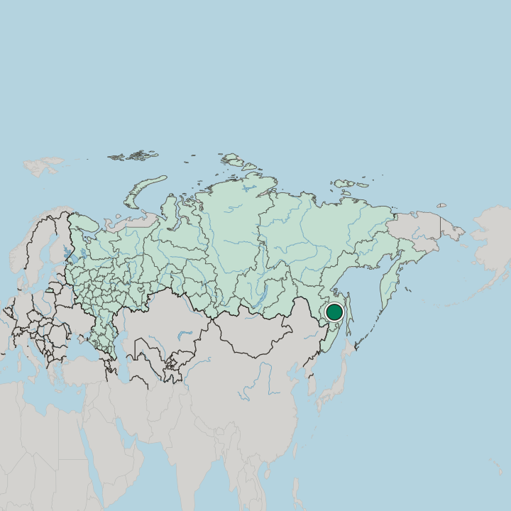 Map showing Komsomolsk-on-Amur — In Russia