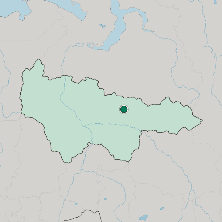 Map showing Kogalym — In Khanty-Mansiyskiy Avtonomnyy Okrug-Yugra