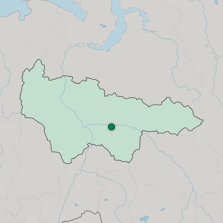 Map showing Nefteyugansk — In Khanty-Mansiyskiy Avtonomnyy Okrug-Yugra