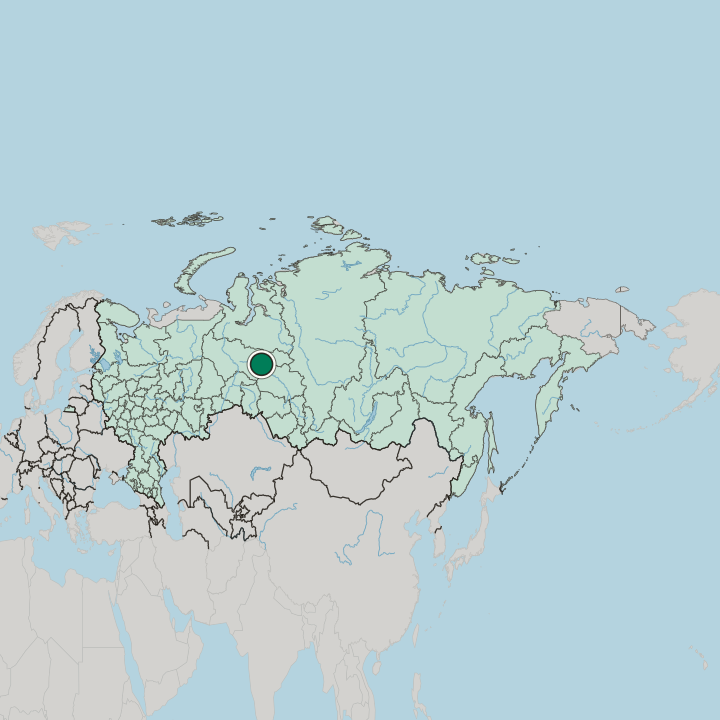 Map showing Nizhnevartovsk — In Russia