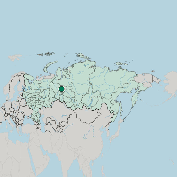 Map showing Surgut — In Russia
