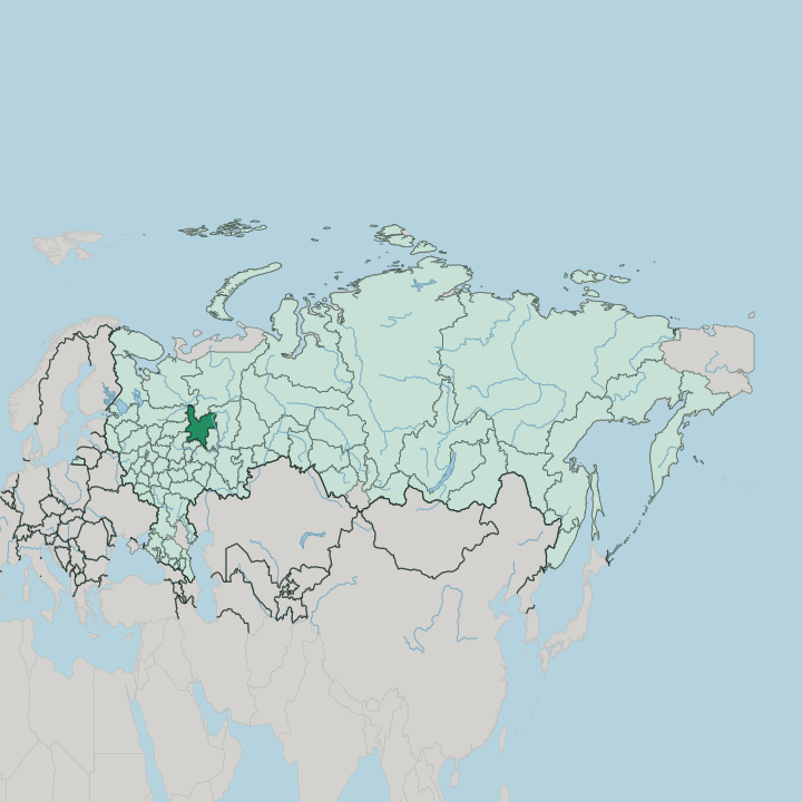 Map showing Kirov Oblast — In Russia