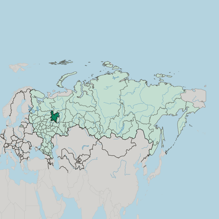 Map showing Kirov Oblast — In Russia