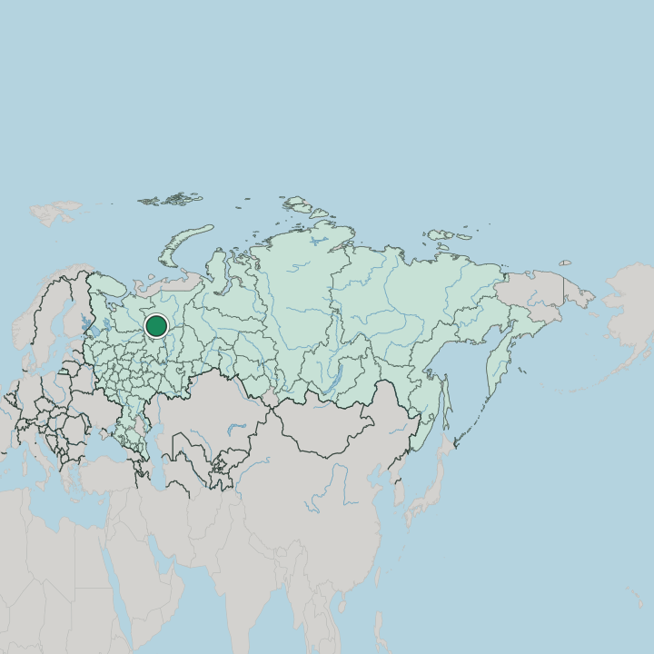 Map showing Syktyvkar — In Russia