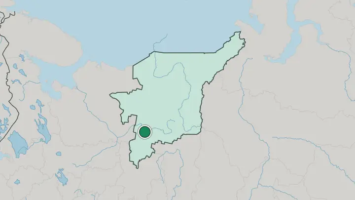 Map of Syktyvkar in Russia