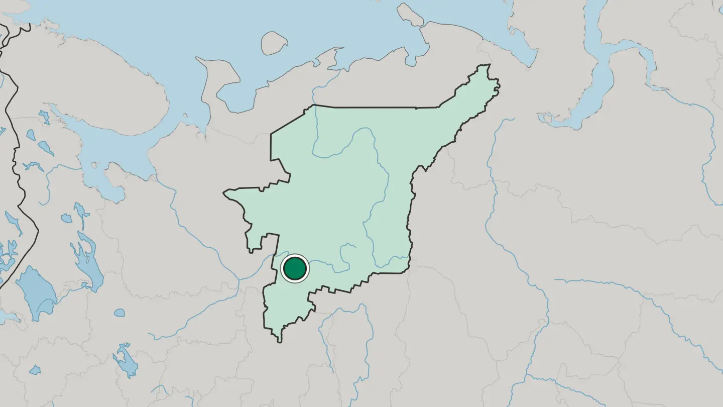 Map of Syktyvkar in Russia
