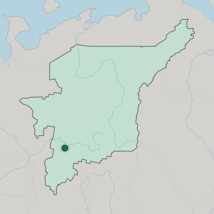 Map showing Syktyvkar — In Komi
