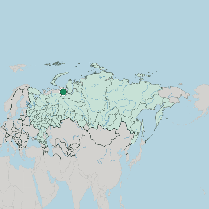 Map showing Vorkuta — In Russia