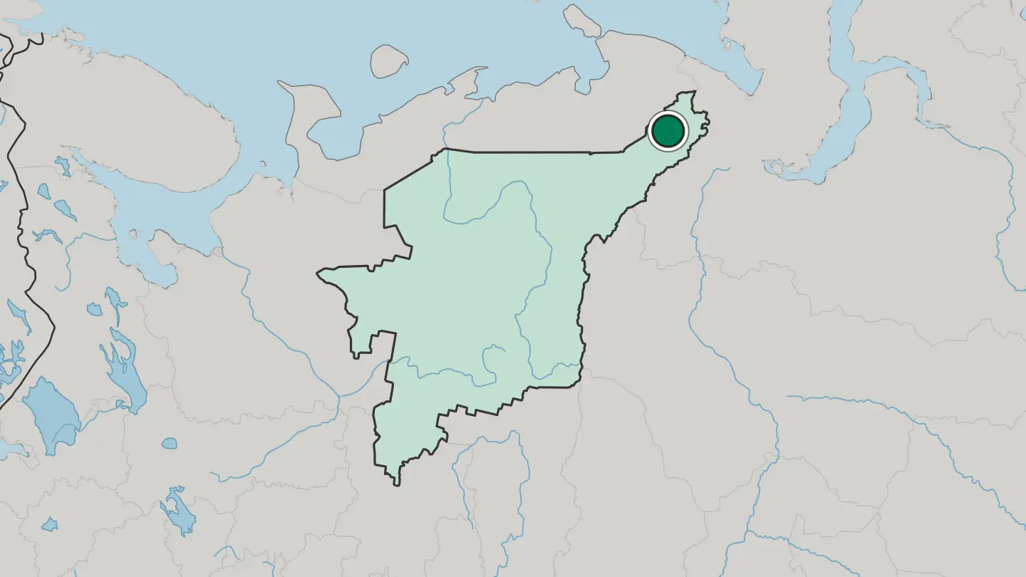 Map of Vorkuta in Russia