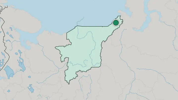 Map of Vorkuta in Russia