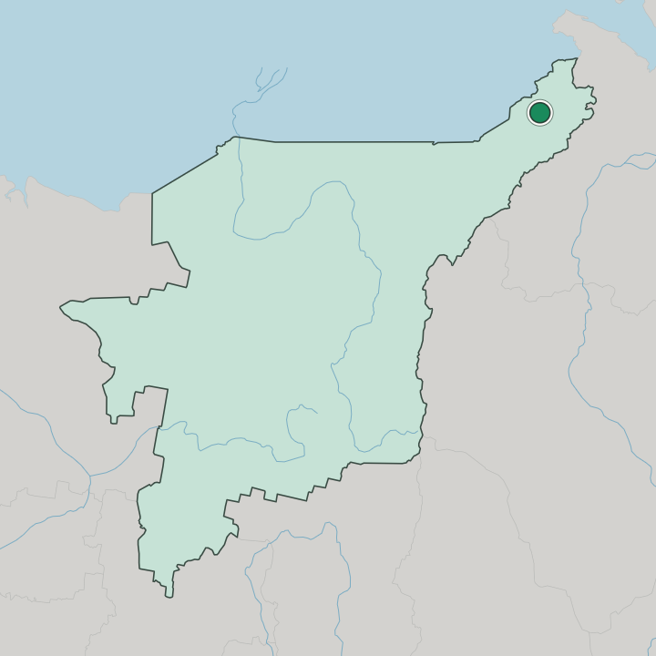 Map showing Vorkuta — In Komi