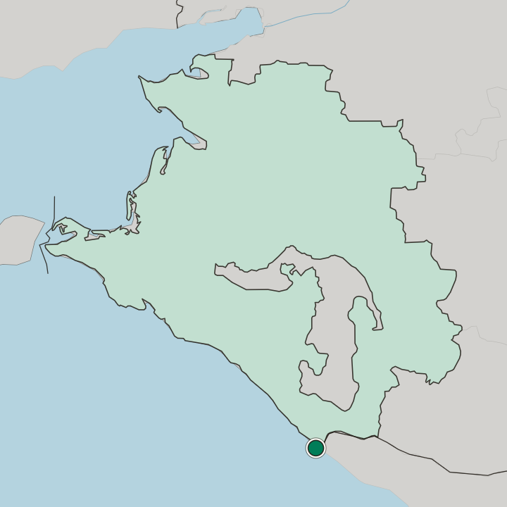 Map showing Adler — In Krasnodarskiy Kray