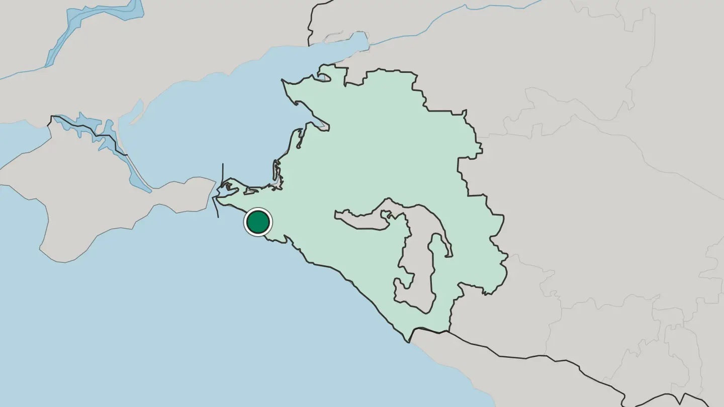 Map of Anapa in Russia